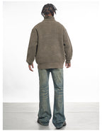 F3F Select High Neck Collar Button Knit Cardigan