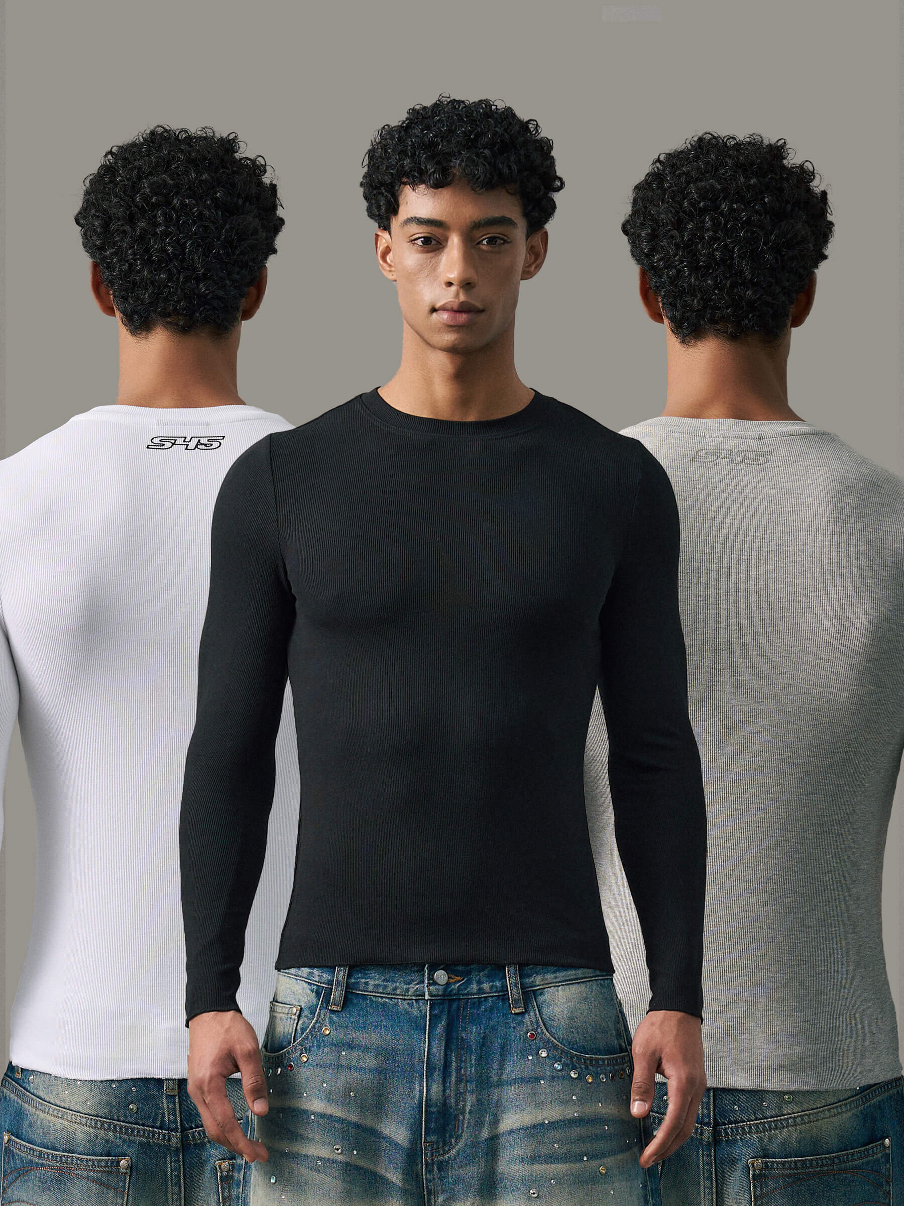 S45 Stretch Fit Basic Long Sleeve Tee