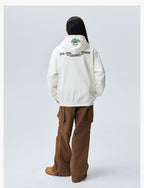MEDM Blooming Star Embroidered Zip-Up Hoodie