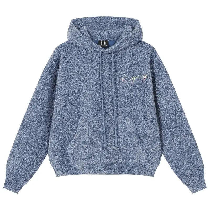 MEDM Gradient Embroidery Sherpa Fleece Hoodie