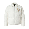YADcrew x MEDM Cable Knit Pearl Embroidered Puffer Jacket