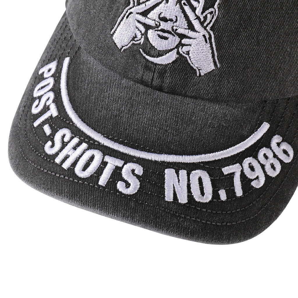 NOVACAM Washed Black Spoof Embroidery Dad Hat