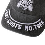 NOVACAM Washed Black Spoof Embroidery Dad Hat