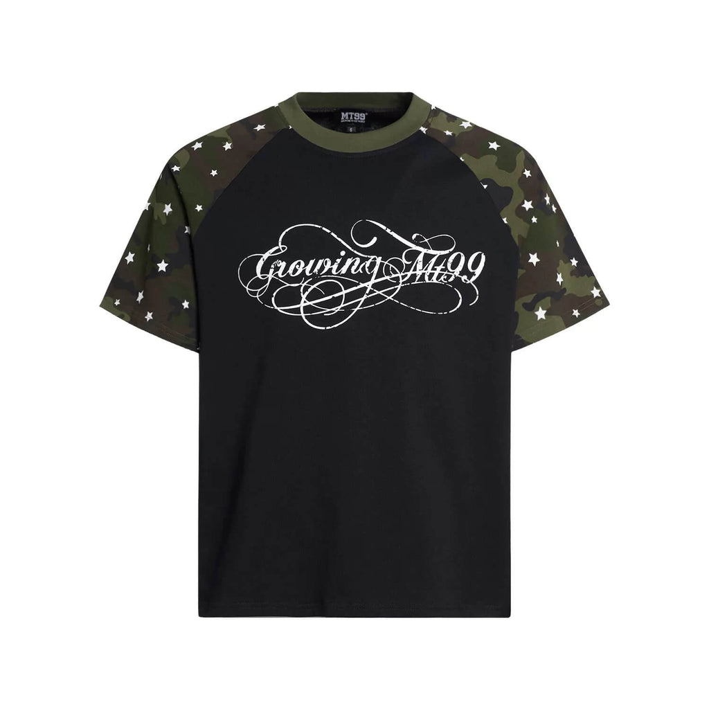 F3F Select Star Print Raglan Color Block Tee