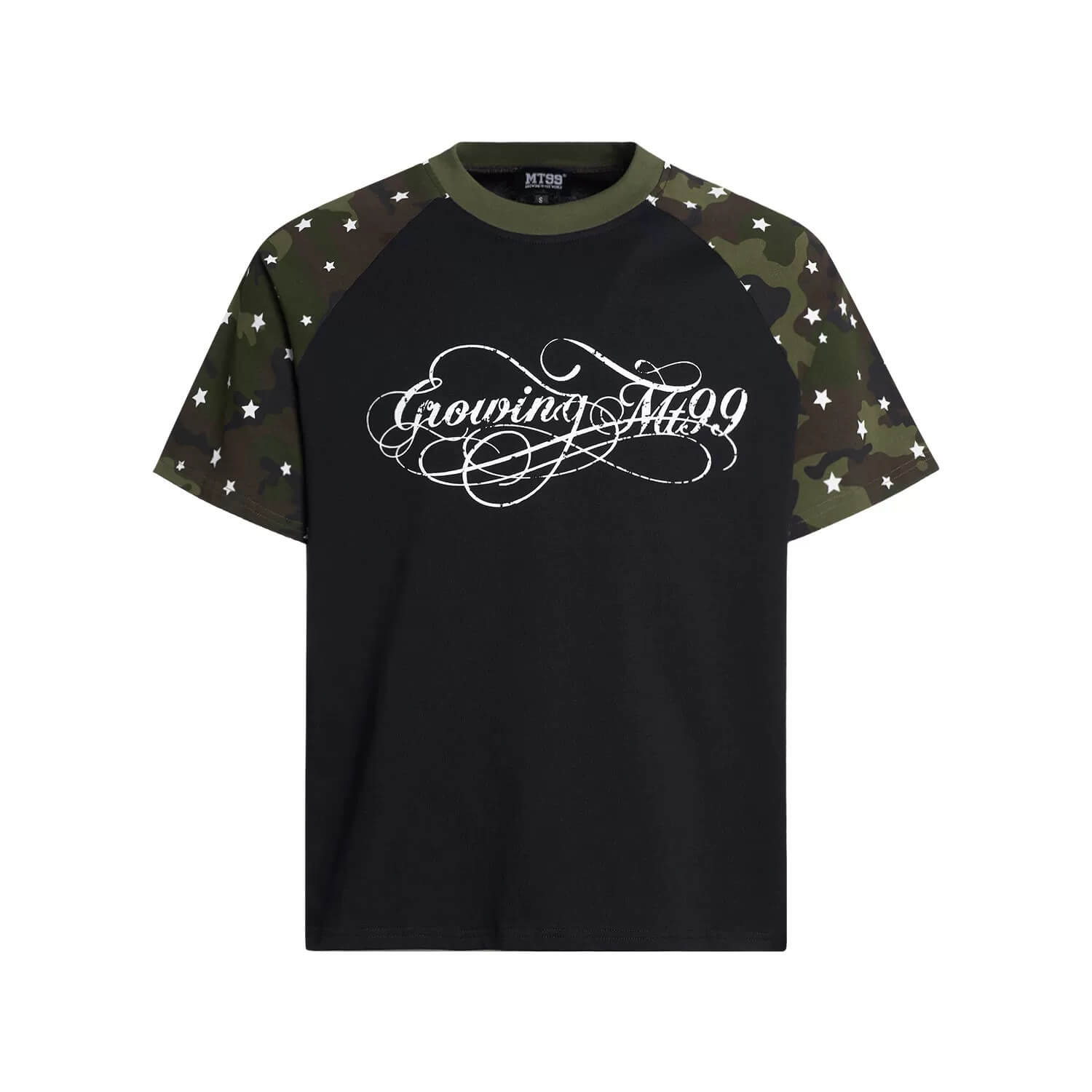 F3F Select Star Print Raglan Color Block Tee