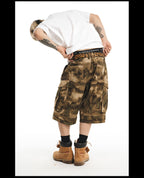 NOVACAM Camouflage Multi-Pocket Baggy Cargo Shorts