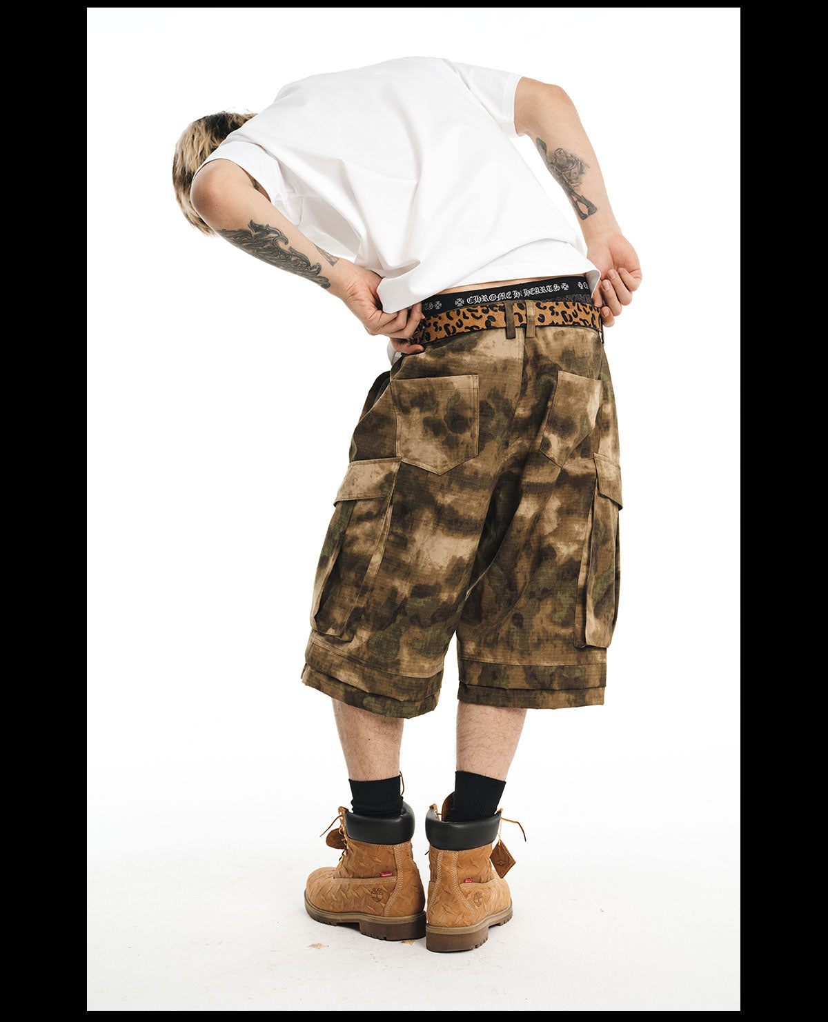 NOVACAM Camouflage Multi-Pocket Baggy Cargo Shorts