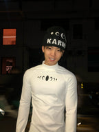 KARMANISTIC Slim Stretch Mock Neck Long Sleeve Tee