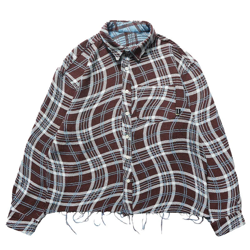 Remedy Wave Plaid Reversible Long Sleeve Shirt