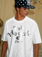 YADcrew Silver Logo Print All Over Rhinestone Tee