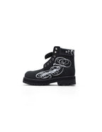 KARMANISTIC Nubuck Leather Embroidered Work Boots