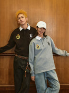Harsh and Cruel Vintage Embroidered Long Sleeve Polo