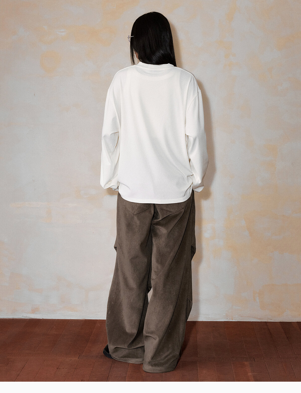 MEDM Rose Print Henley Long Sleeve Tee