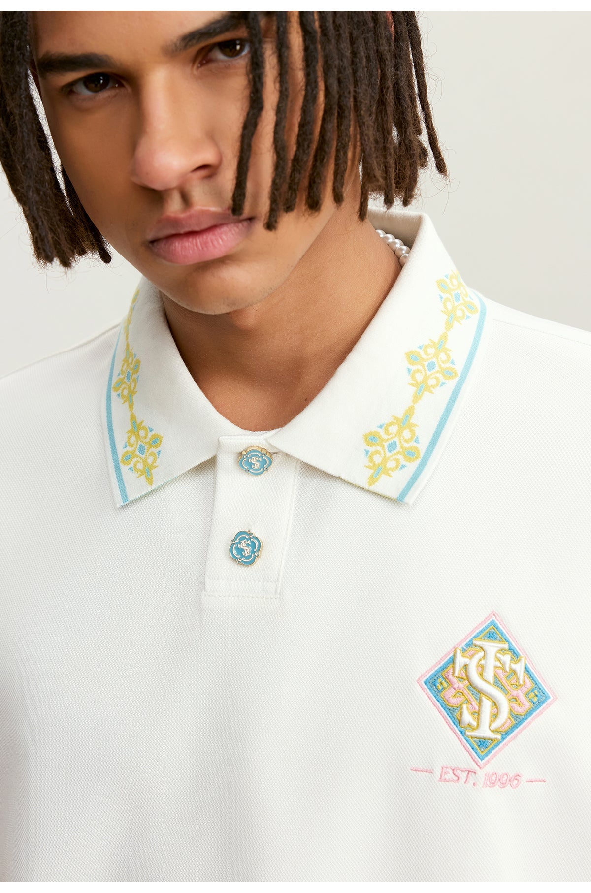 Small Town Kid Ethnic Pattern Jacquard Polo Shirt