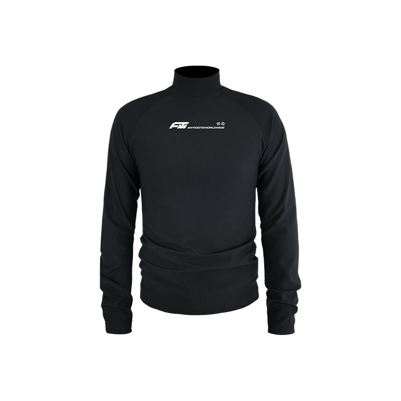 ANTIDOTE Slim Pit Stripe Stretch Half High Neck Long Sleeve Tee