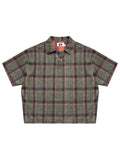 EVILKNIGHT(EK) Striped Plaid Tie-Dye Linen Polo Shirt