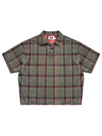 EVILKNIGHT(EK) Striped Plaid Tie-Dye Linen Polo Shirt