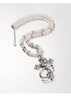 Small Town Kid Cross Pendant Pearl Necklace