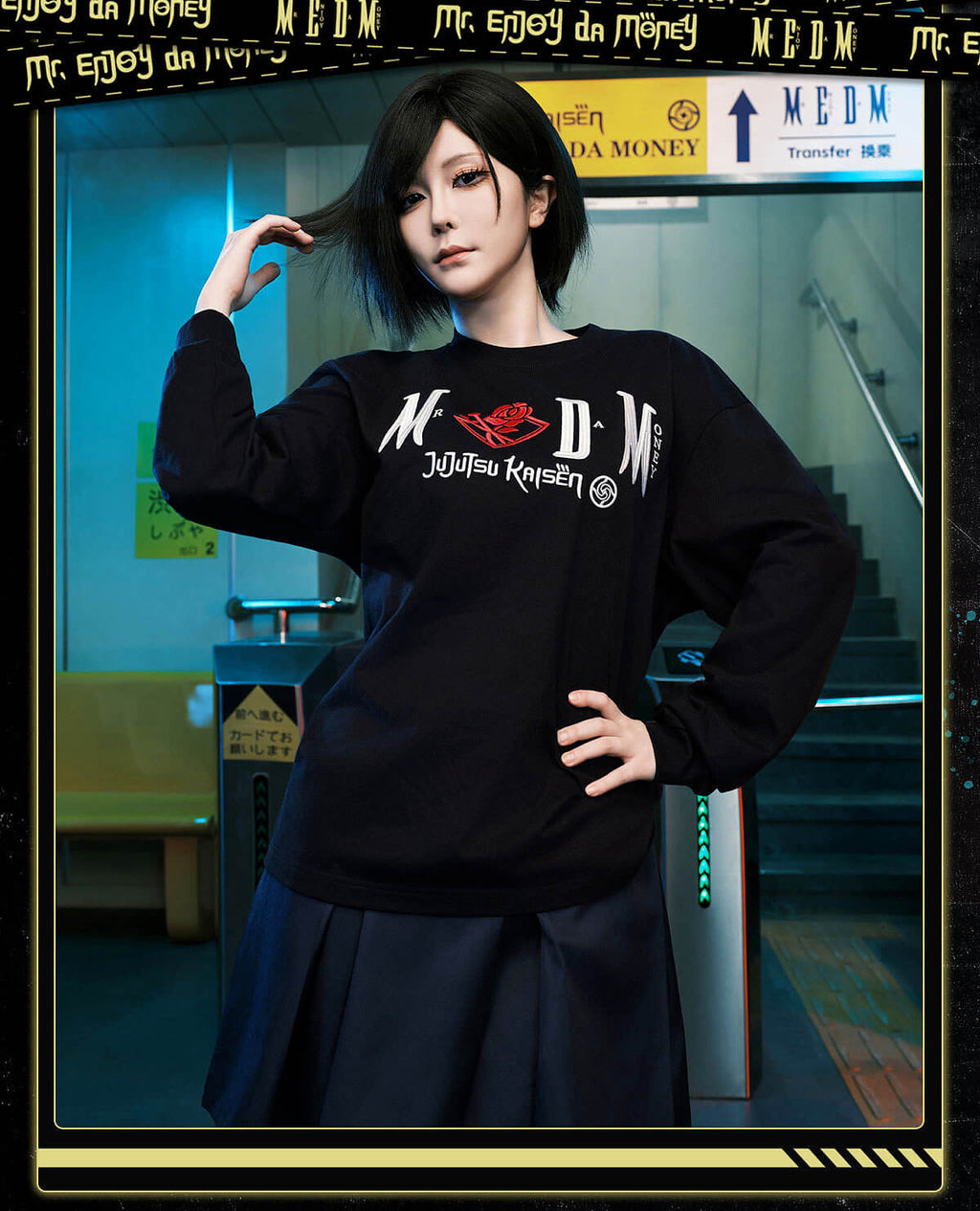 MEDM × Jujutsu Kaisen Character Print Embroidered Long Sleeve Tee
