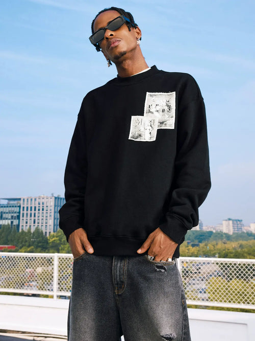 MEDM Angel Print Patch Sweatshirt