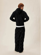 EVILKNIGHT(EK) Jacquard Logo Knit Zip Up Hoodie