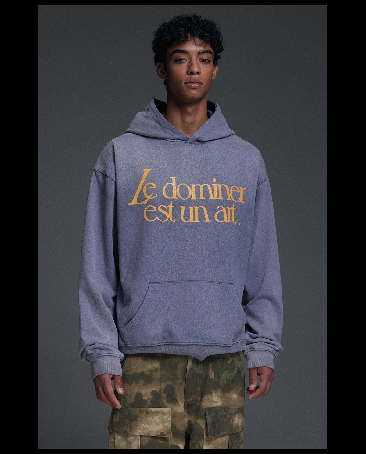 NOVACAM Washed Distressed Vintage Letters Logo Hoodie