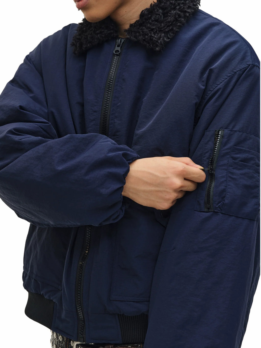 NOVACAM Fur Collar MA-1 Bomber Jacket