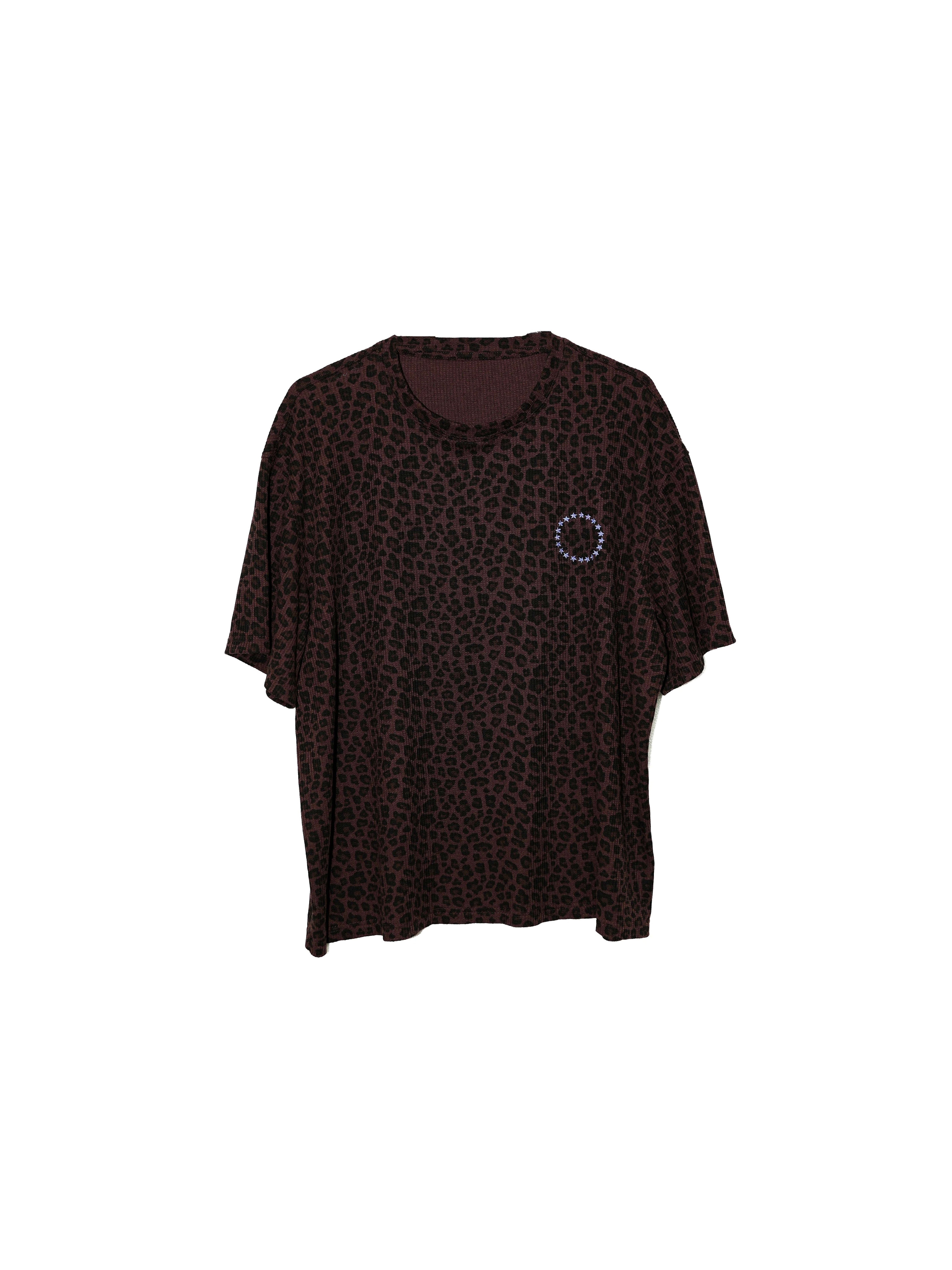 LIBERAFIT Vintage Camo Leopard Waffle Star Embroidered Tee