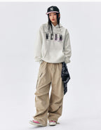 MEDM Logo Print and Embroidered Lettering Hoodie