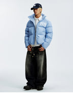 MEDM Rhinestone Studded Logo Down Jacket