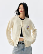 MEDM Floral Embroidered Knit Cardigan