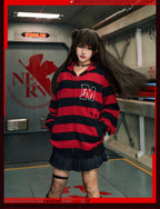 MEDM x EVA Lilith Stripe Zip-Up Knit Hoodie