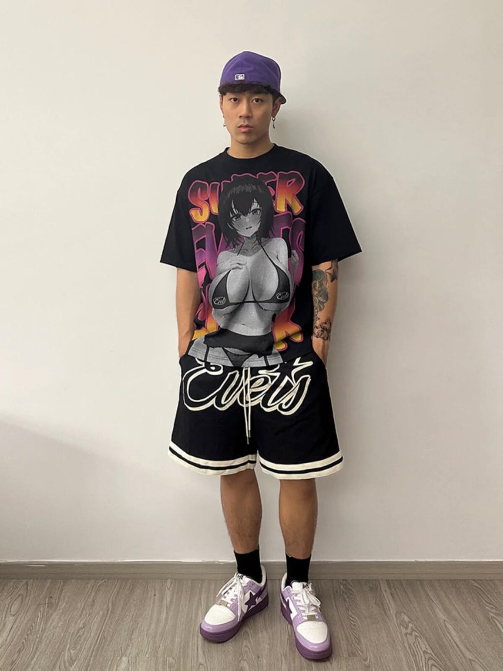 EVETS Color Block Logo Basketball Shorts