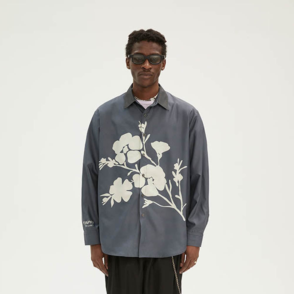 EMPTY REFERENCE Flower Shadow Print Long Sleeve Shirt
