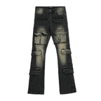 TGFCLUB Multi Pocket Washed Skinny Jeans
