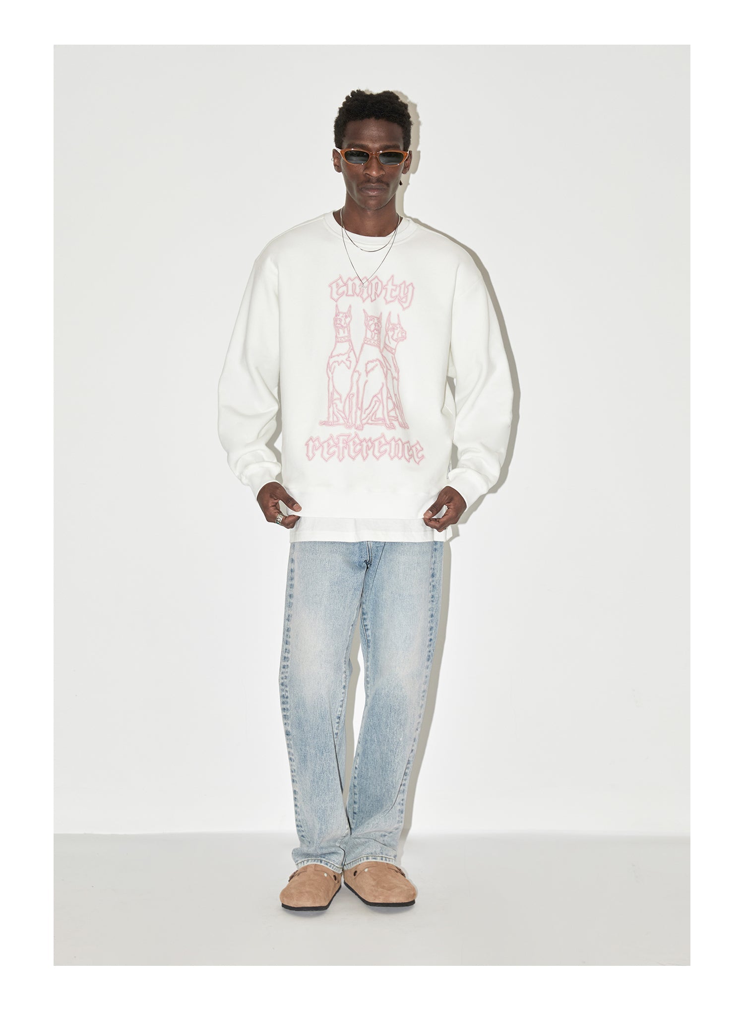 EMPTY REFERENCE Neon Doberman Dog Print Sweatshirts