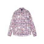 Achock Holes Lace Patches Plaid Long Sleeved Shirt