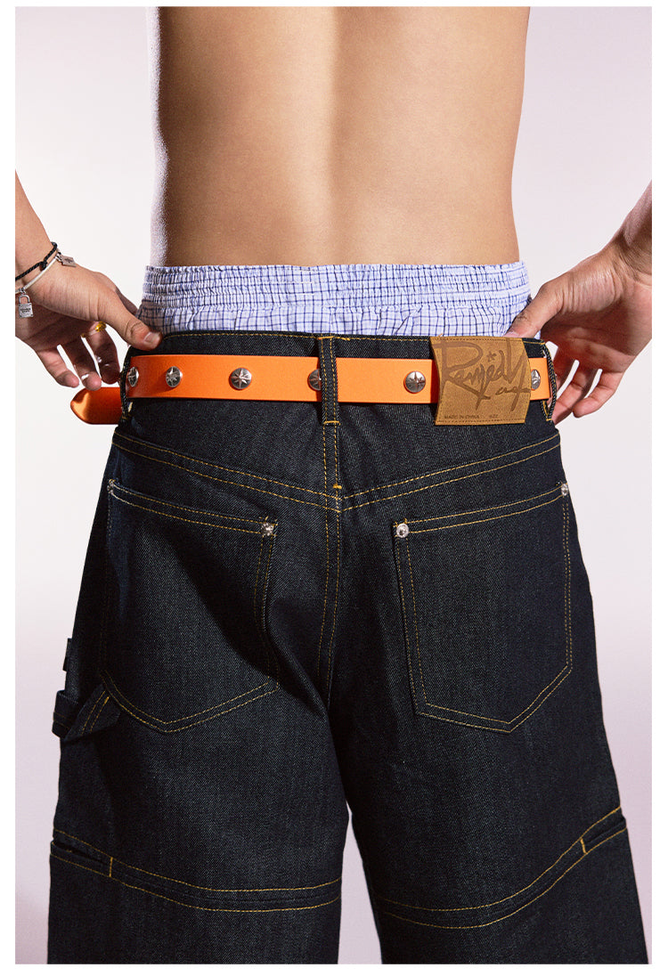 Remedy Neon Metal Studded Leather Belt