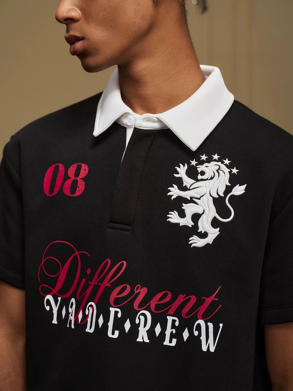 YADcrew Lion Crest Embroidered Polo Shirt