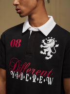YADcrew Lion Crest Embroidered Polo Shirt