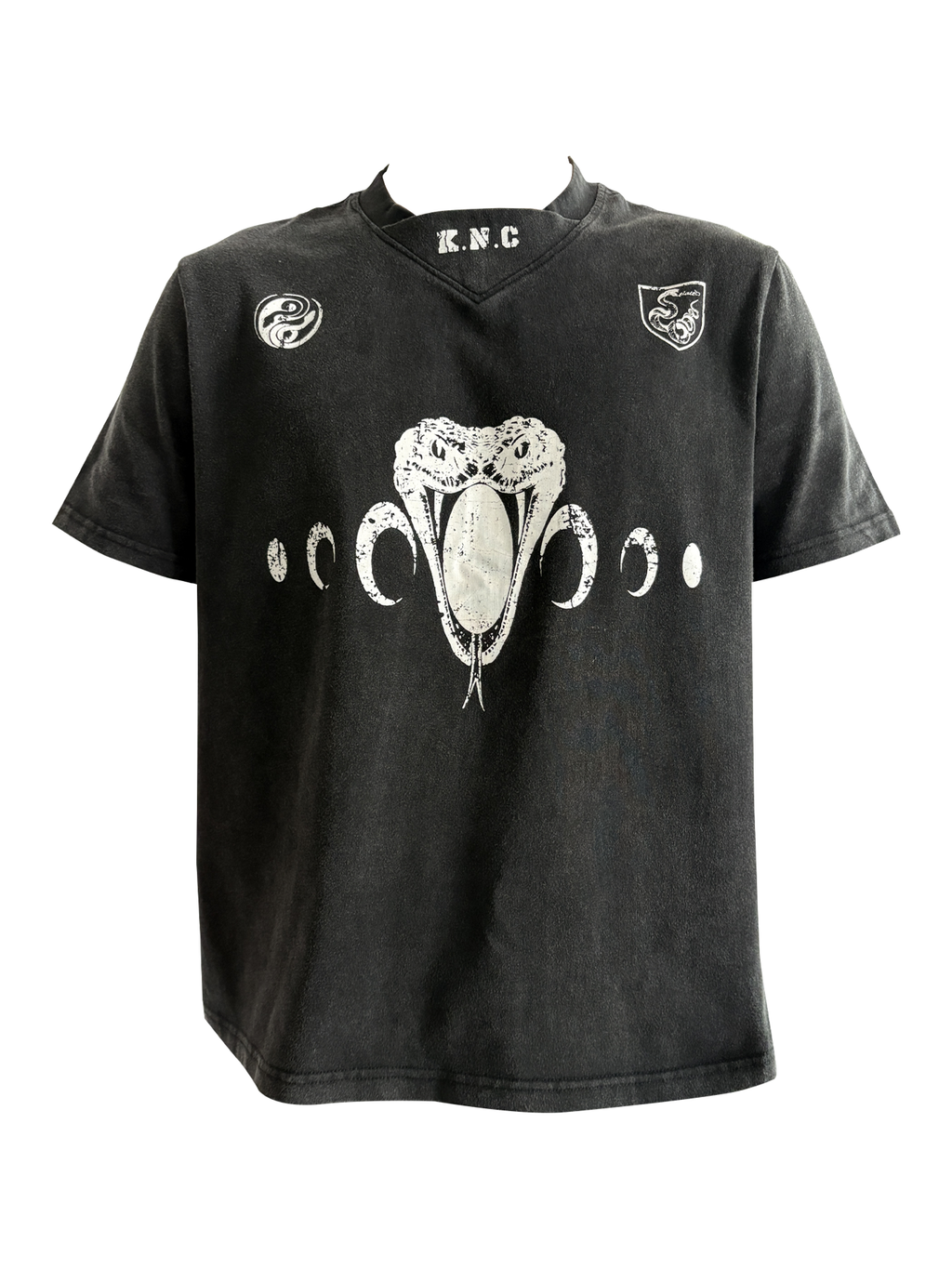 KARMANISTIC Old Washed Snake Head Print Tee