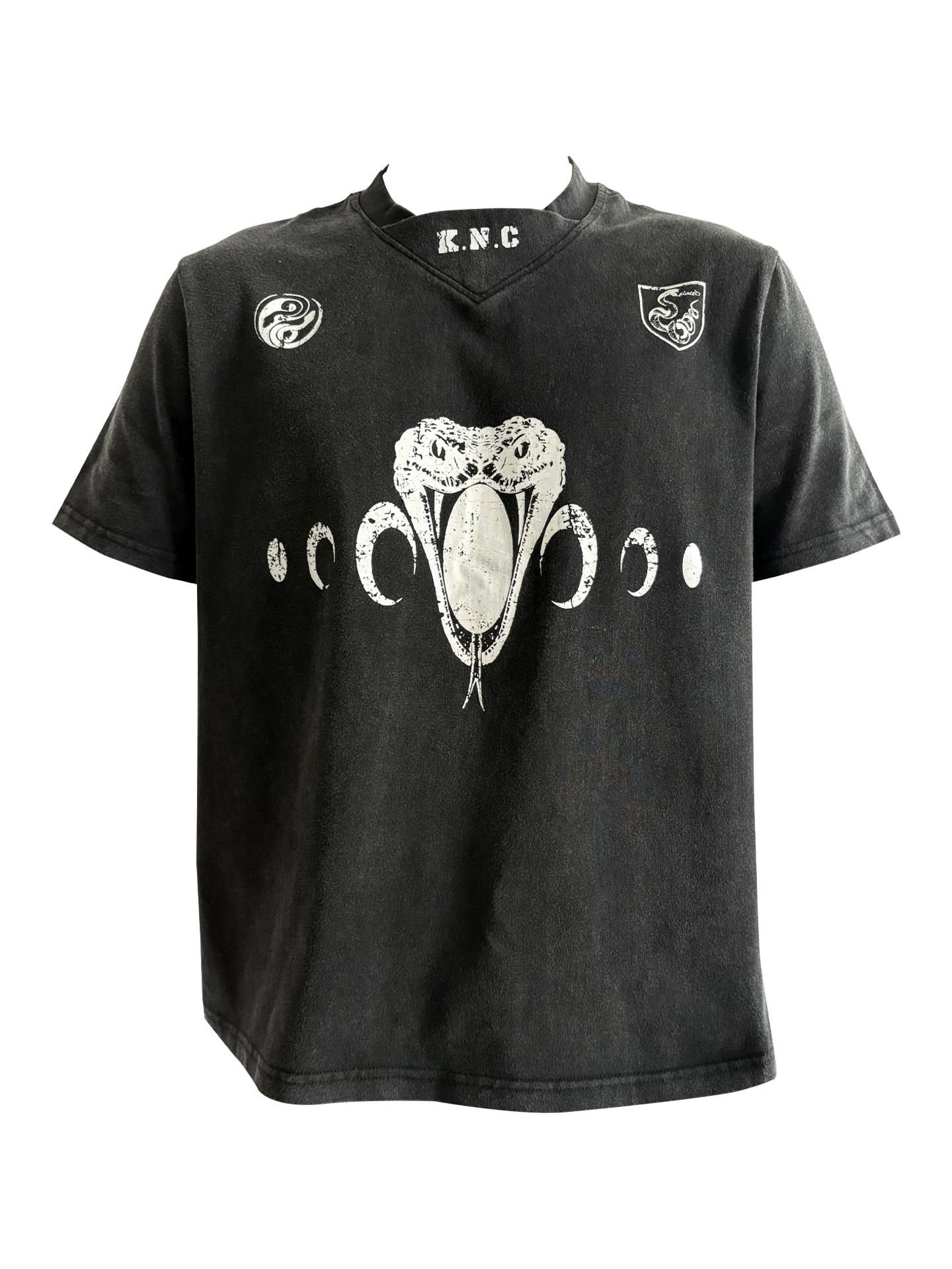KARMANISTIC Old Washed Snake Head Print Tee