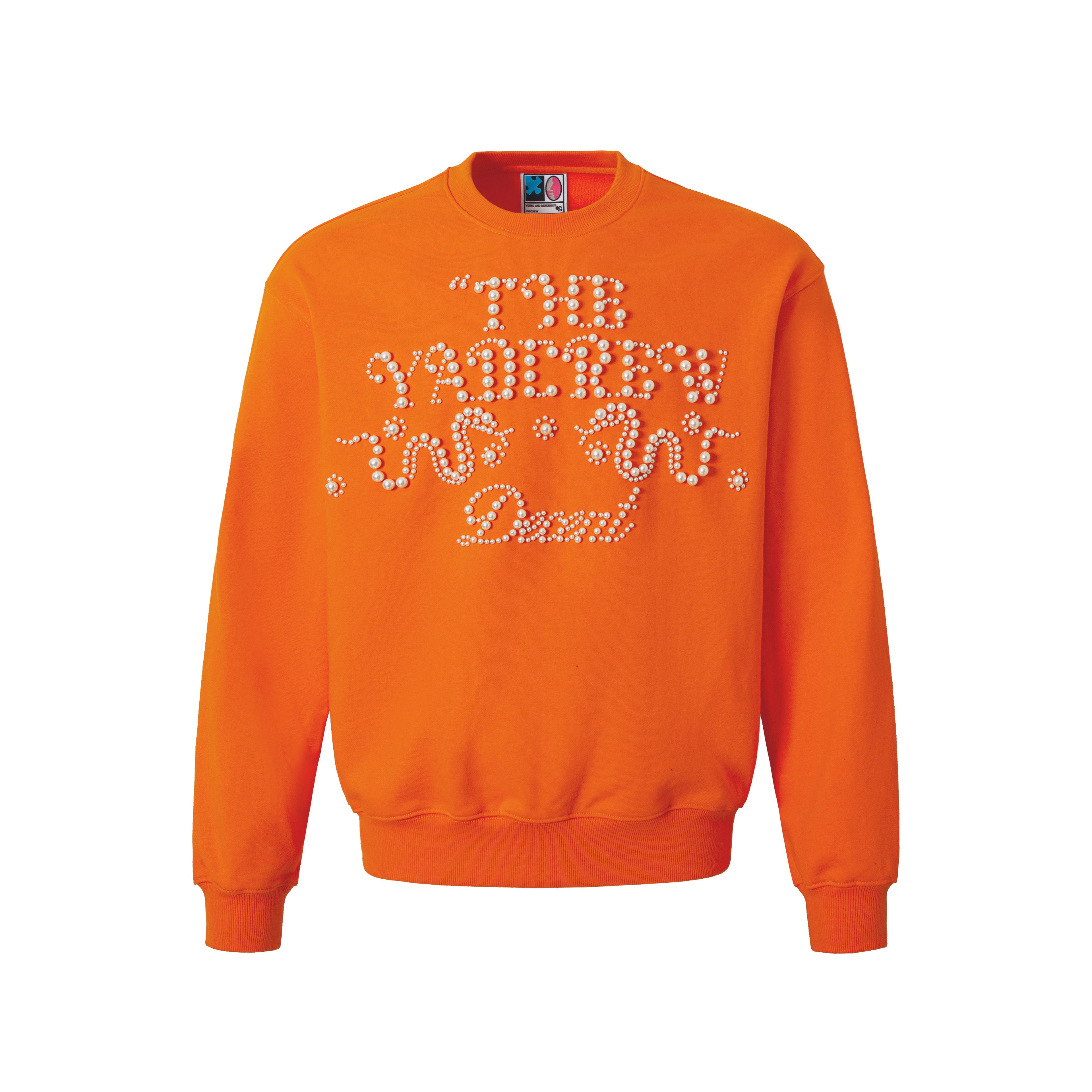 YADcrew Pearl-Embellished Snake Shadow Pattern Sweatshirt