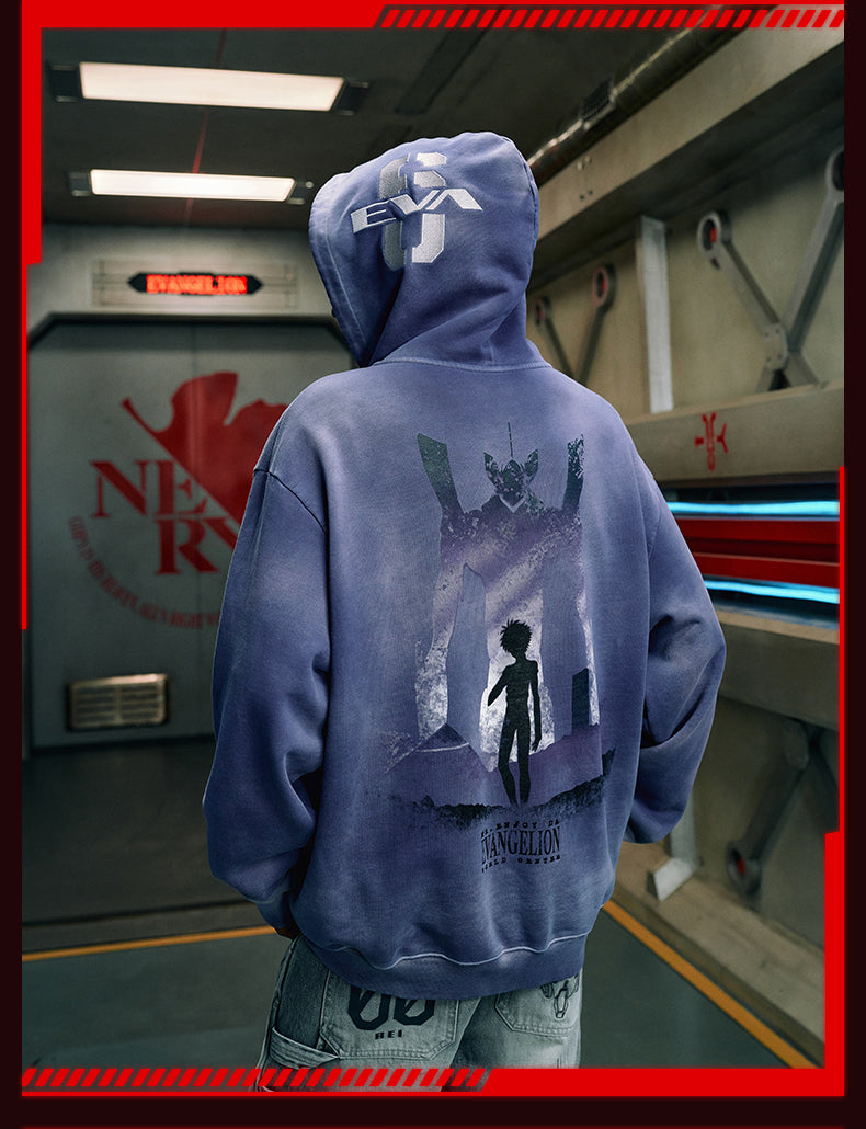 MEDM x EVA Evangelion Washed Zip-Up Hoodie