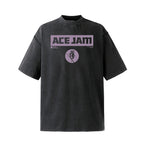 NOVACAM ACE JAM Vintage Washed Black Stitch Tee