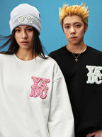 YADcrew Pearl Leather Logo Sweatshirt