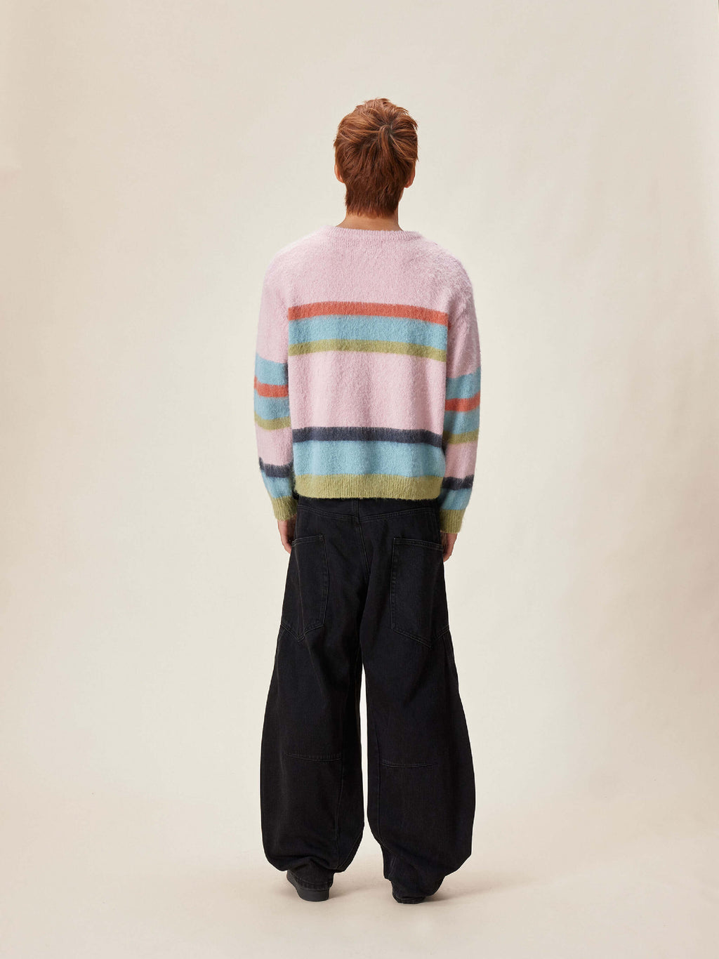 EVILKNIGHT(EK) Rainbow Striped Knit Sweater