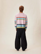 EVILKNIGHT(EK) Rainbow Striped Knit Sweater