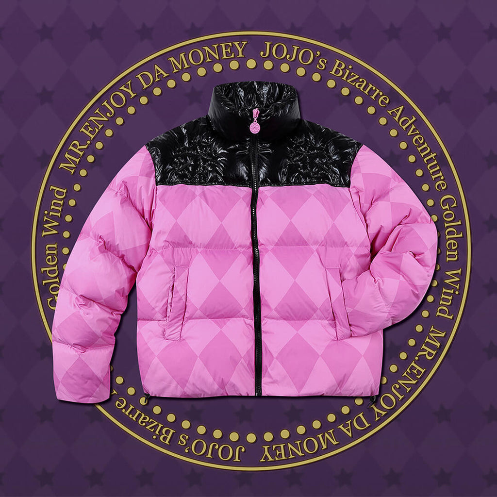 MEDM × JOJO Color Block Diamond Plaid Down Jacket