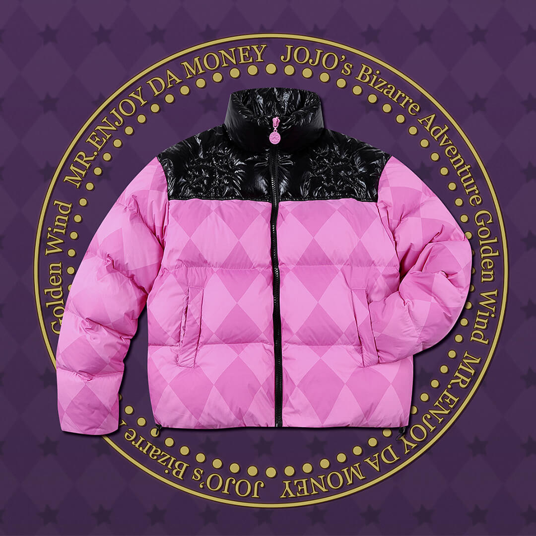 MEDM × JOJO Color Block Diamond Plaid Down Jacket